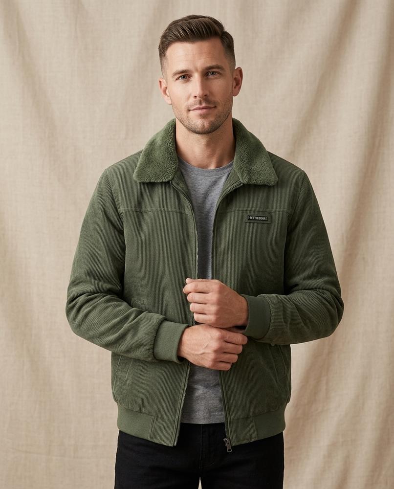 Lands Mode - Karan | Gefütterte Cord Jacke Herren
