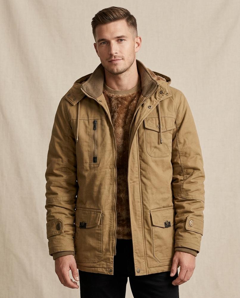 Lands Mode - Arnal | Gefütterte Kapuzen Jacke Herren