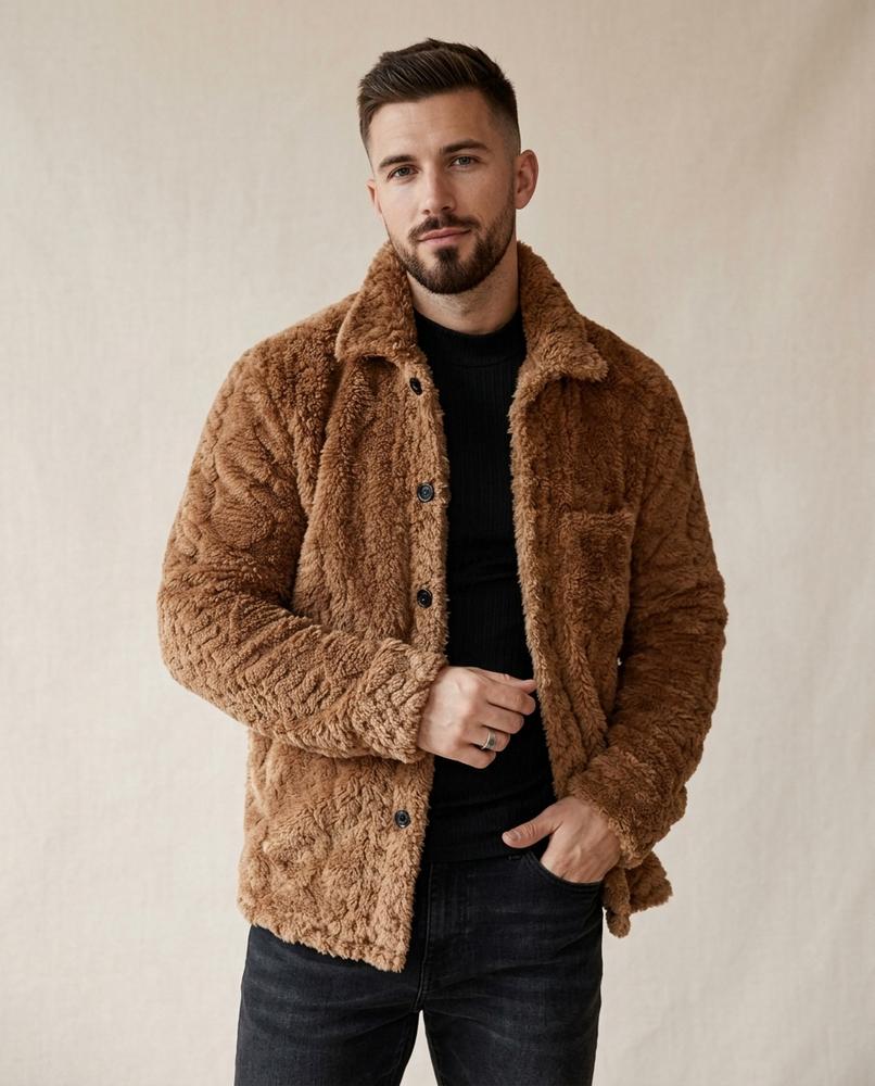 Lands Mode - Lebor | Strukturiert Geknöpft Jacke Herren