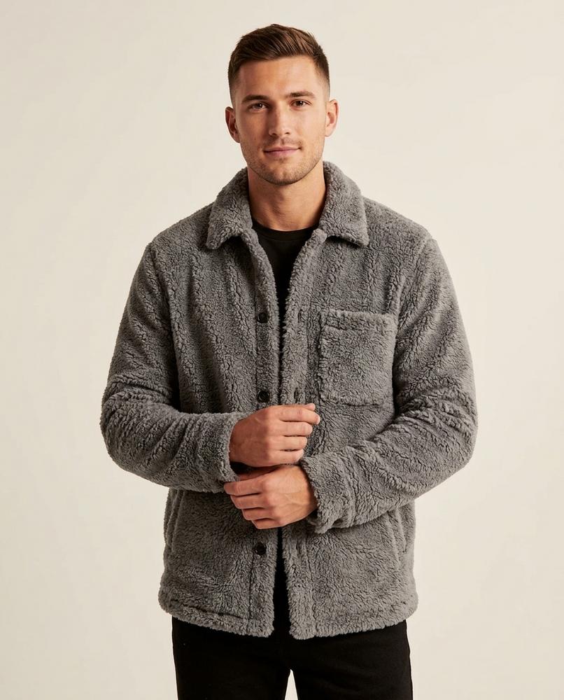 Lands Mode - Lebor | Strukturiert Geknöpft Jacke Herren