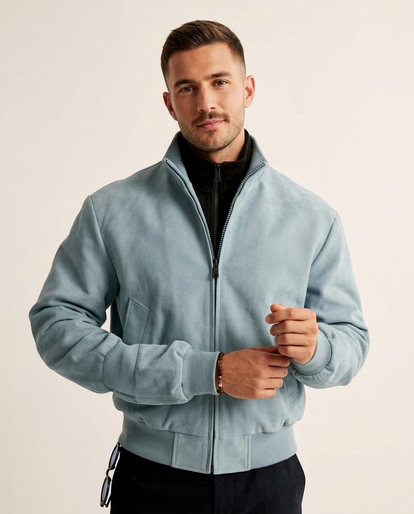 Lands Mode - Tuvon | Velourartige Kurzgeschnittene Jacke Herren