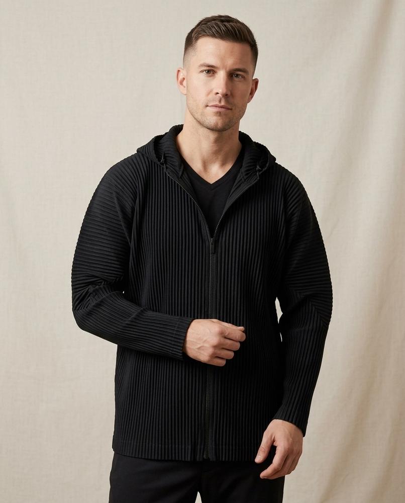 Lands Mode - Eefiv | Plissierte Reißverschluss Jacke Herren