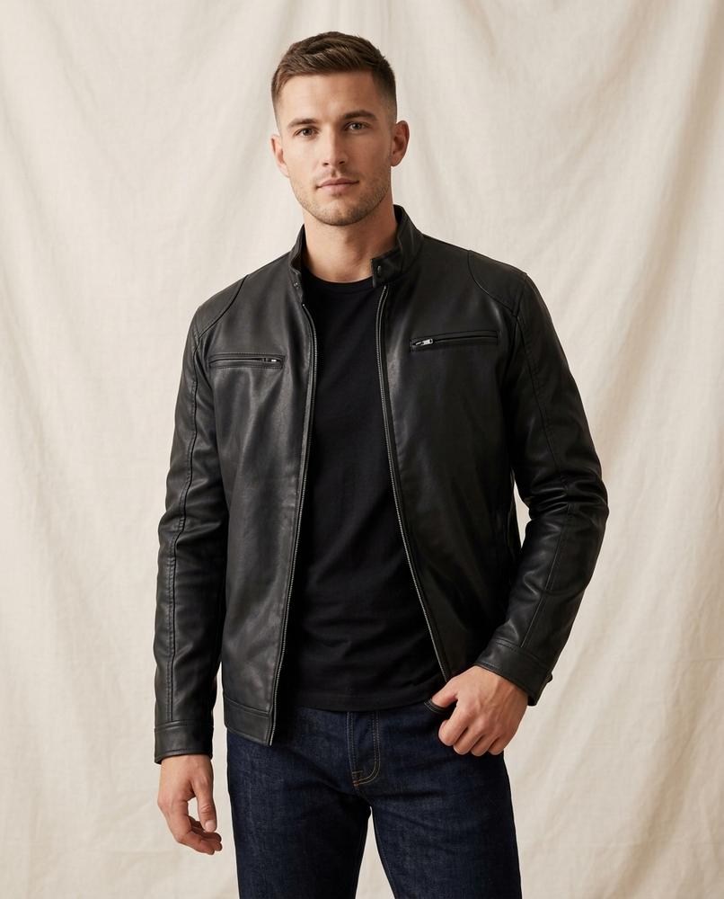 Lands Mode - Lymir | Gefüttert Kunstleder Jacke Herren