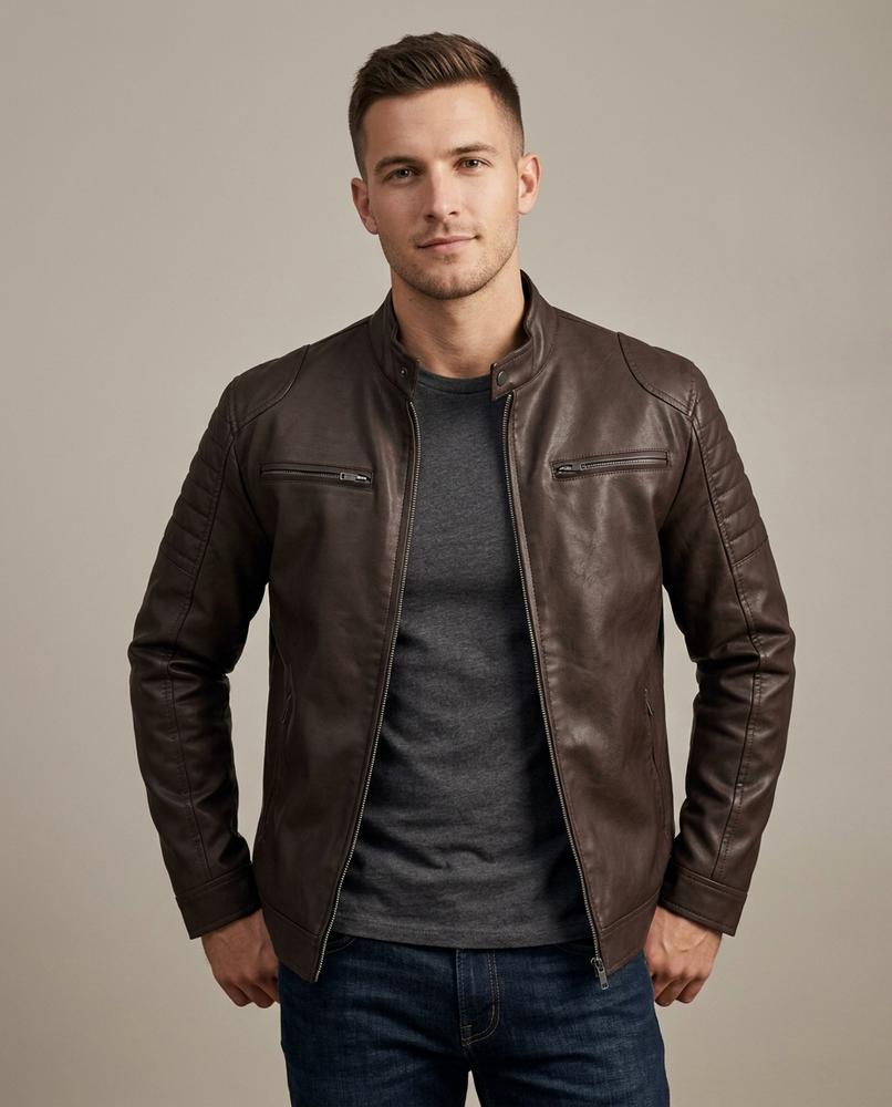 Lands Mode - Lymir | Gefüttert Kunstleder Jacke Herren