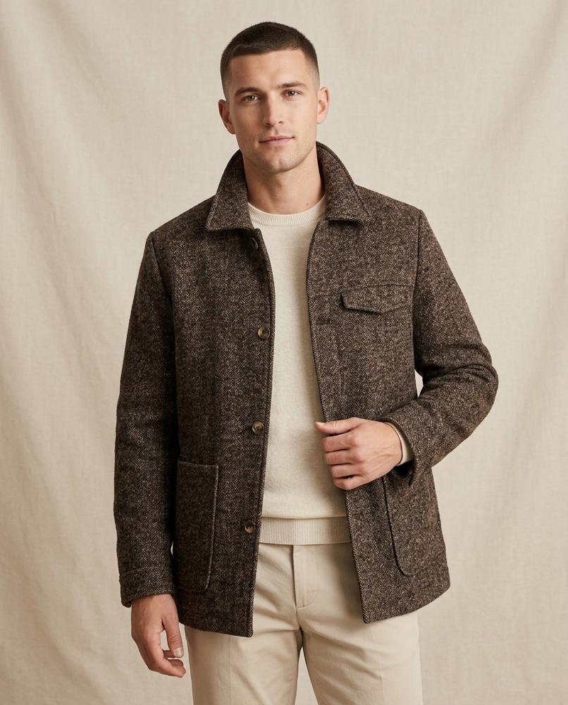 Lands Mode - Riken | Strukturiert Geknöpft Jacke Herren