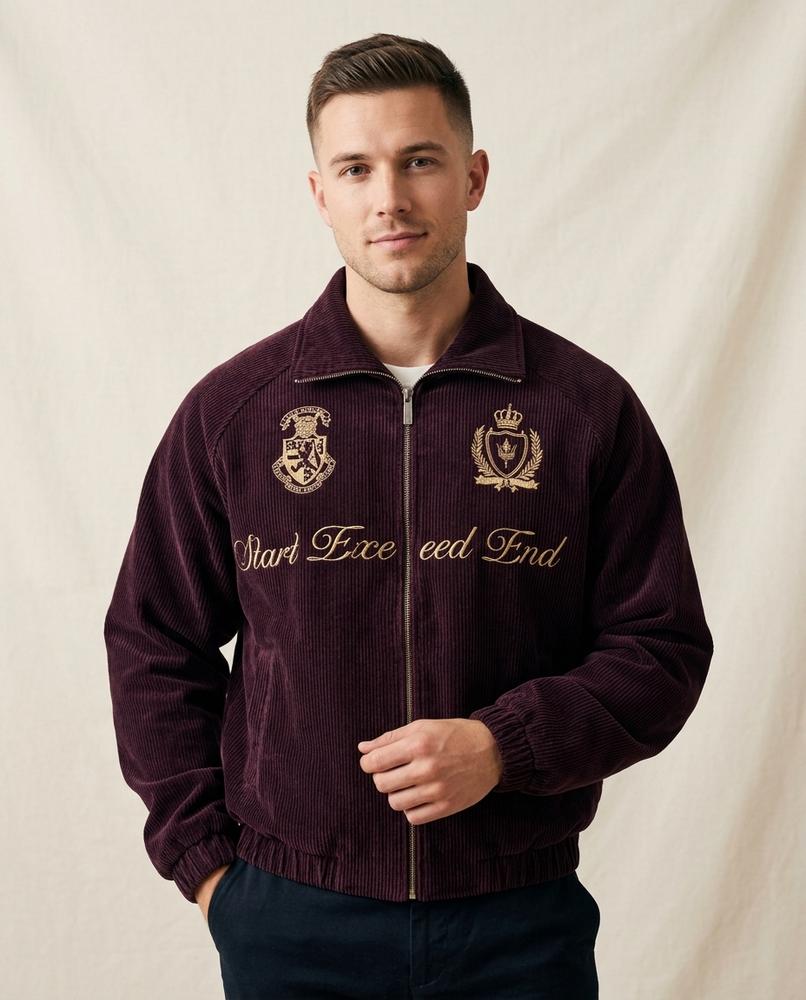 Lands Mode - Ranav | Bestickt Gestreift Jacke Unisex