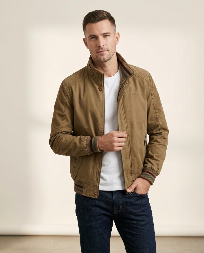 Lands Mode - Elsan | Strukturiert Reißverschluss Jacke Herren