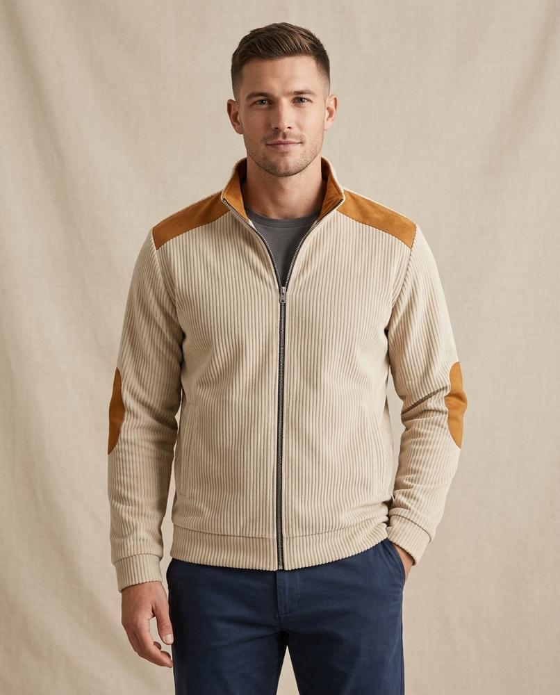 Lands Mode - Lyver | Gerippte Gepatchte Jacke Herren