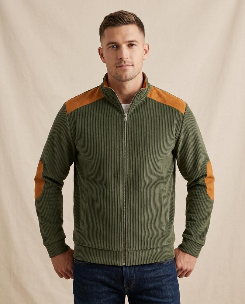 Beanland - Lyver | Gerippte Gepatchte Jacke Herren