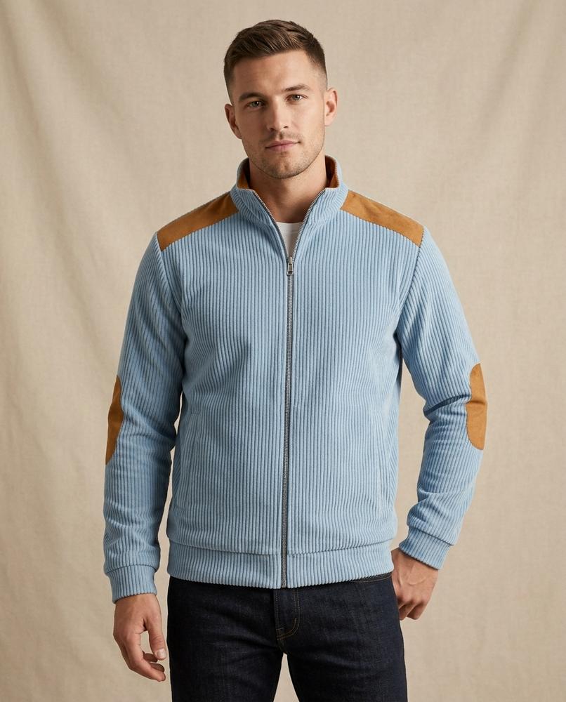 Lands Mode - Lyver | Gerippte Gepatchte Jacke Herren
