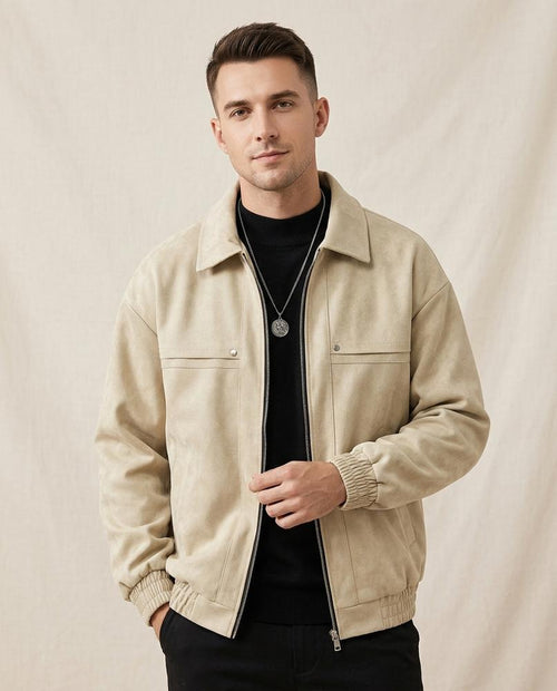Lands Mode - Camel | Strukturierte Locker Geschnittene Jacke Herren