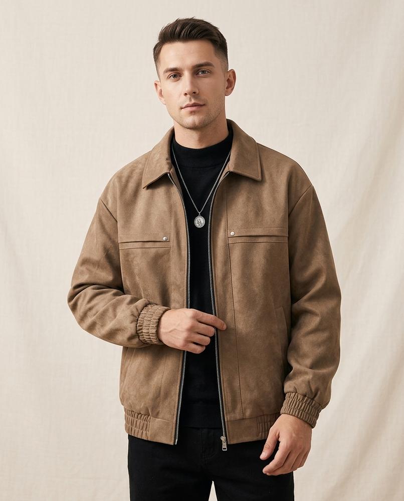 Lands Mode - Camel | Strukturierte Locker Geschnittene Jacke Herren