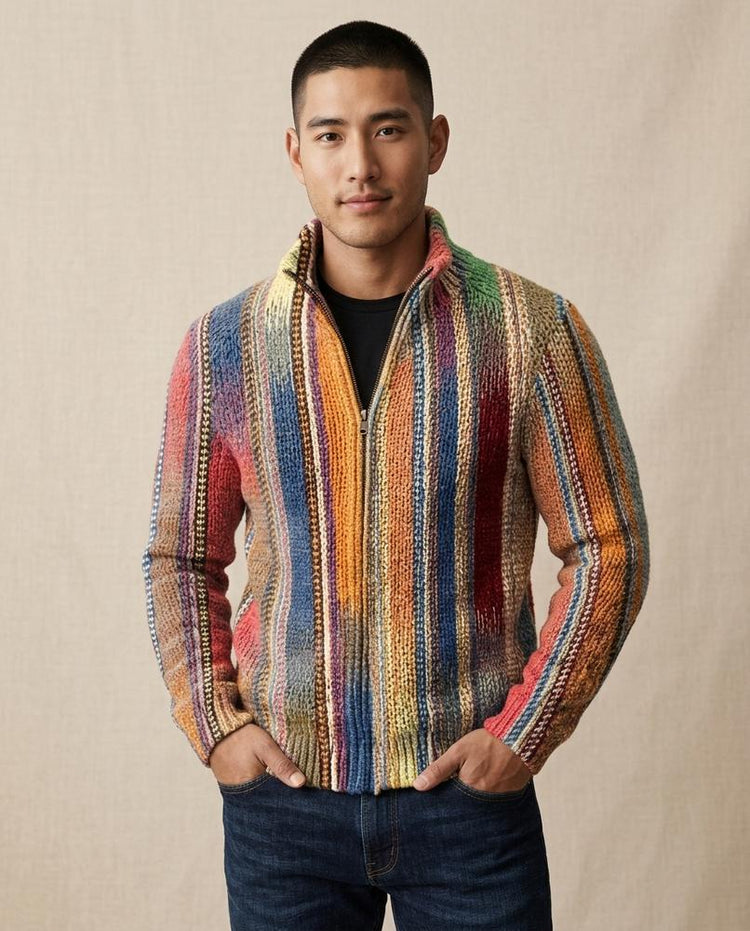 Beanland - Lelan | Mehrfarbig Strukturiert Strickjacke Herren