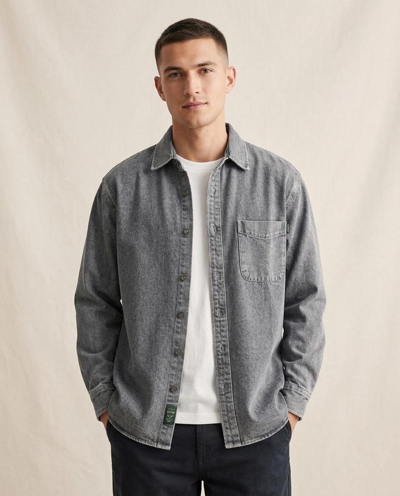 Lands Mode - Vasel | Gewaschenes Jeans Hemd Herren