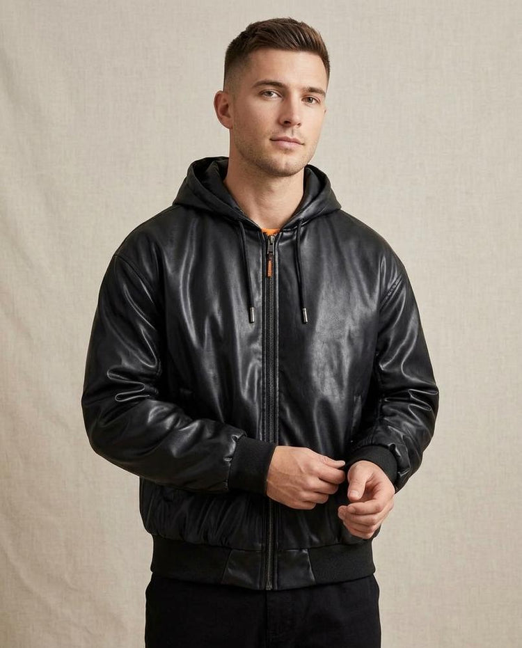 Beanland - Katir | Kunstleder Kapuzen Jacke Unisex
