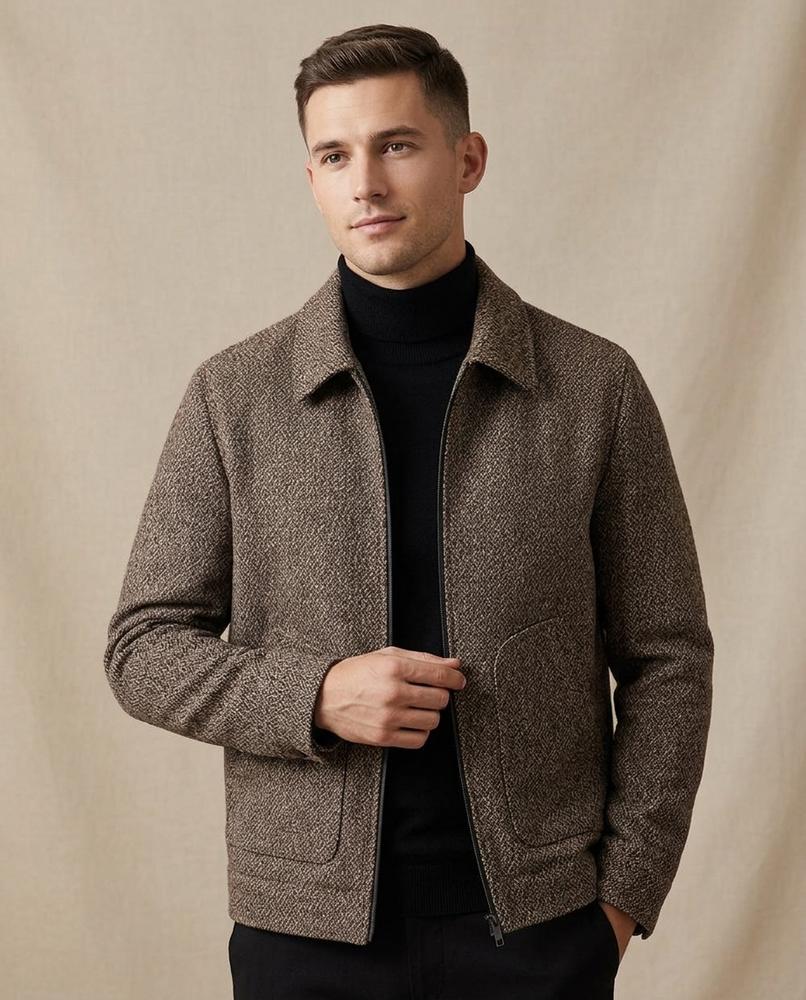 Lands Mode - Armel | Strukturiert Meliert Jacke Herren