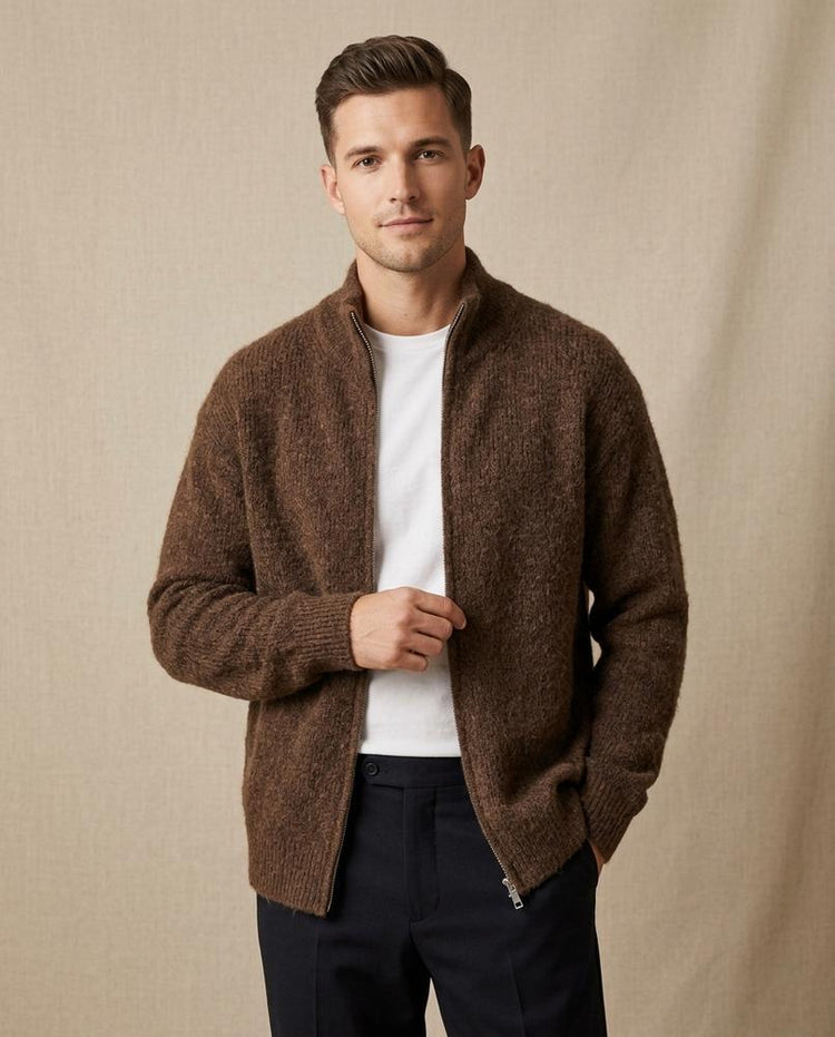 Beanland - Armir | Gerippt Hochgeschlossen Strickjacke Herren