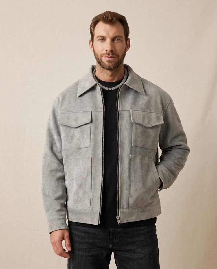 Beanland - Risan | Veloursartige Reißverschluss Jacke Herren