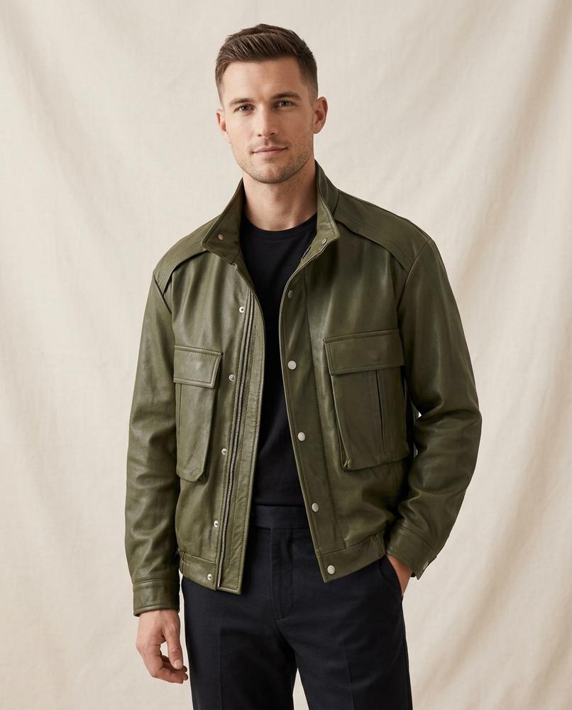 Lands Mode - Venal | Geknöpfte Leder-Optik Jacke Herren