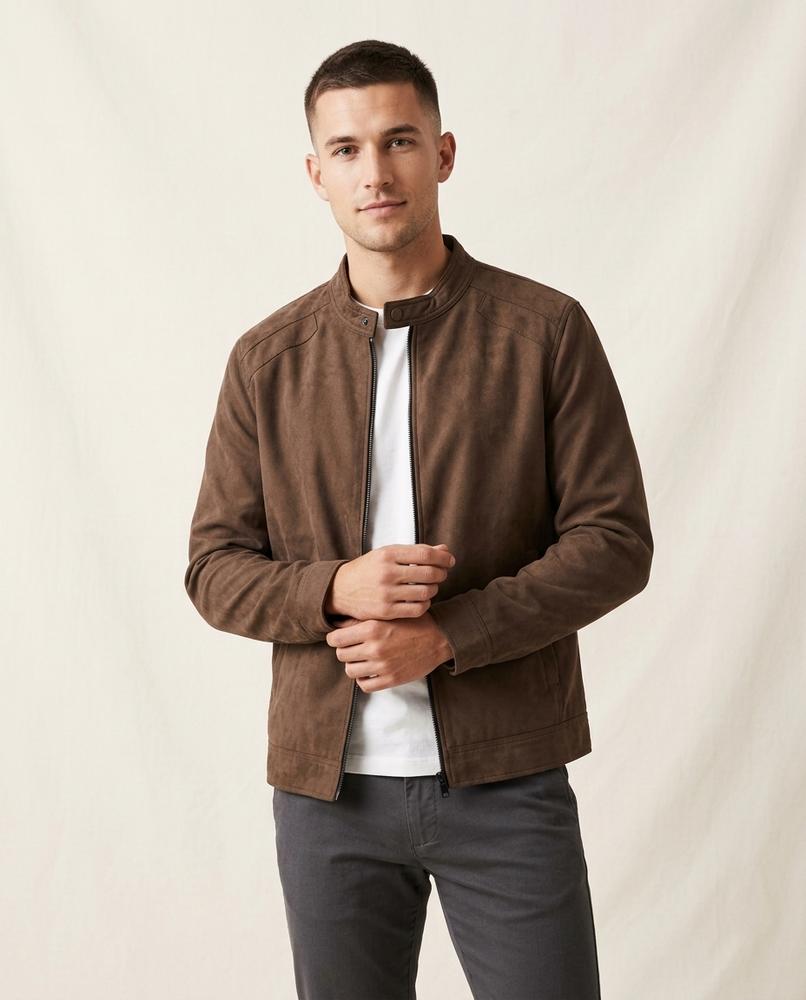 Lands Mode - Setal | Stehkragen Veloursleder Jacke Herren