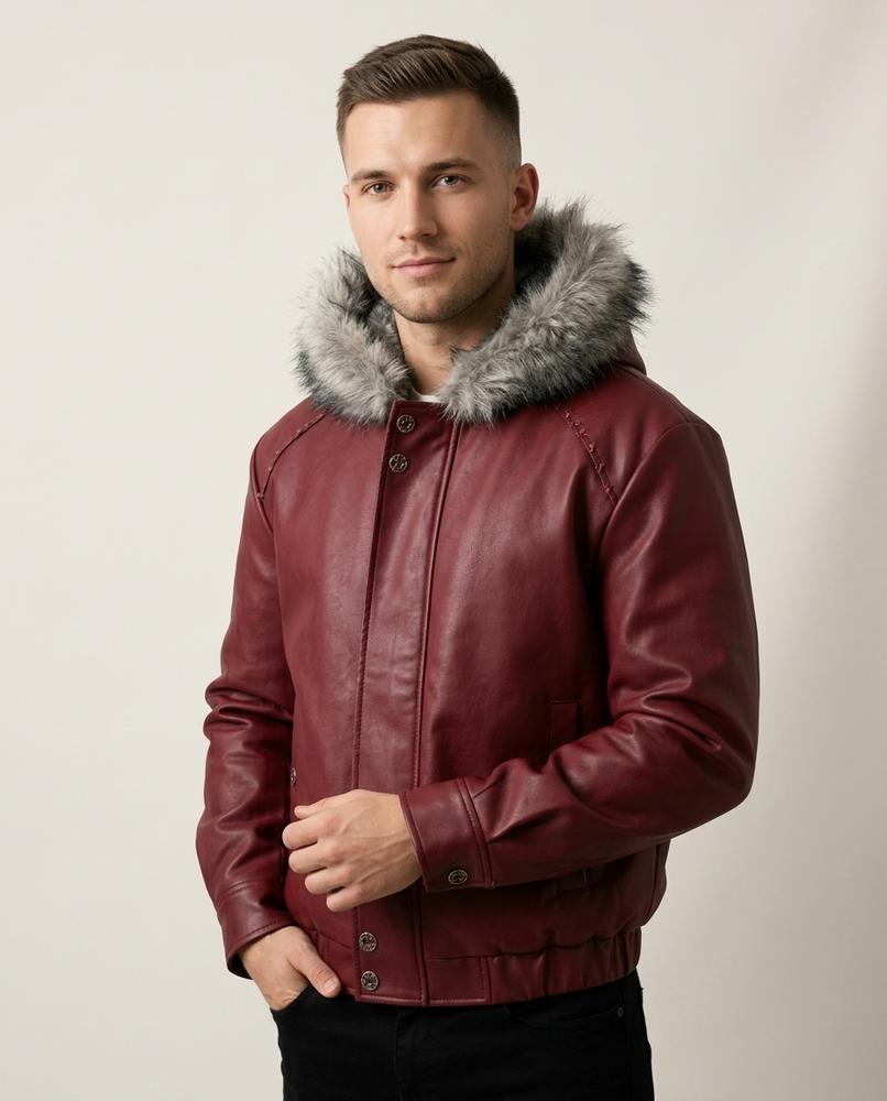 Beanland - Elrev | Pelzgefütterte Nietenbesetzte Jacke Herren