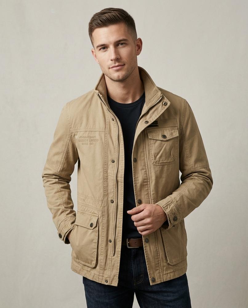 Beanland - Rosil | Stehkragen Baumwoll Jacke Herren