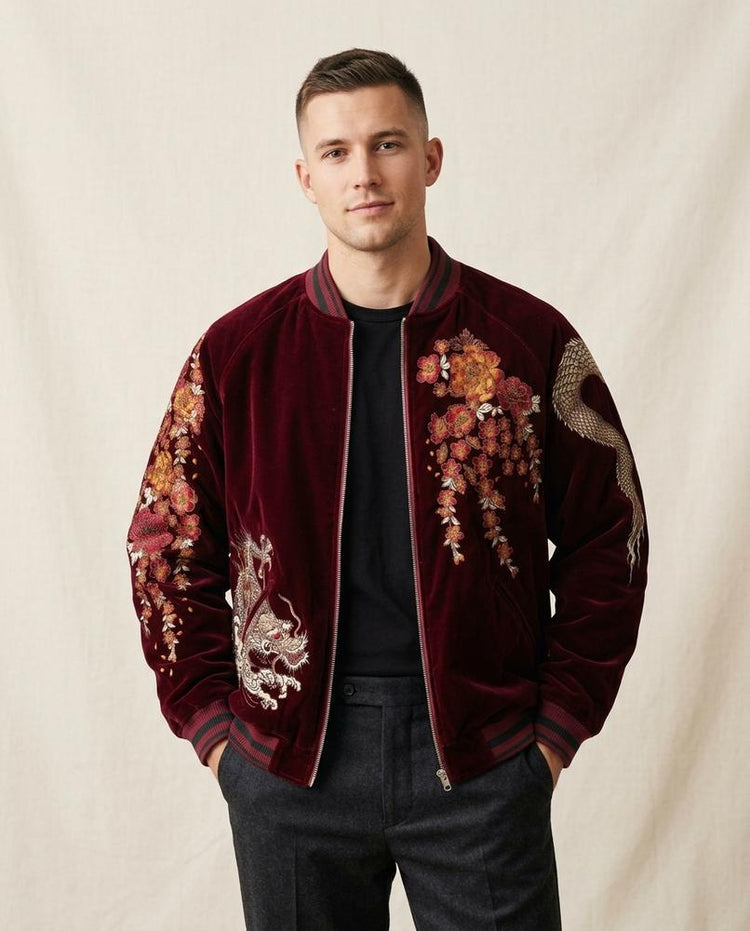Beanland - Ravin | Bestickt Samten Jacke Unisex