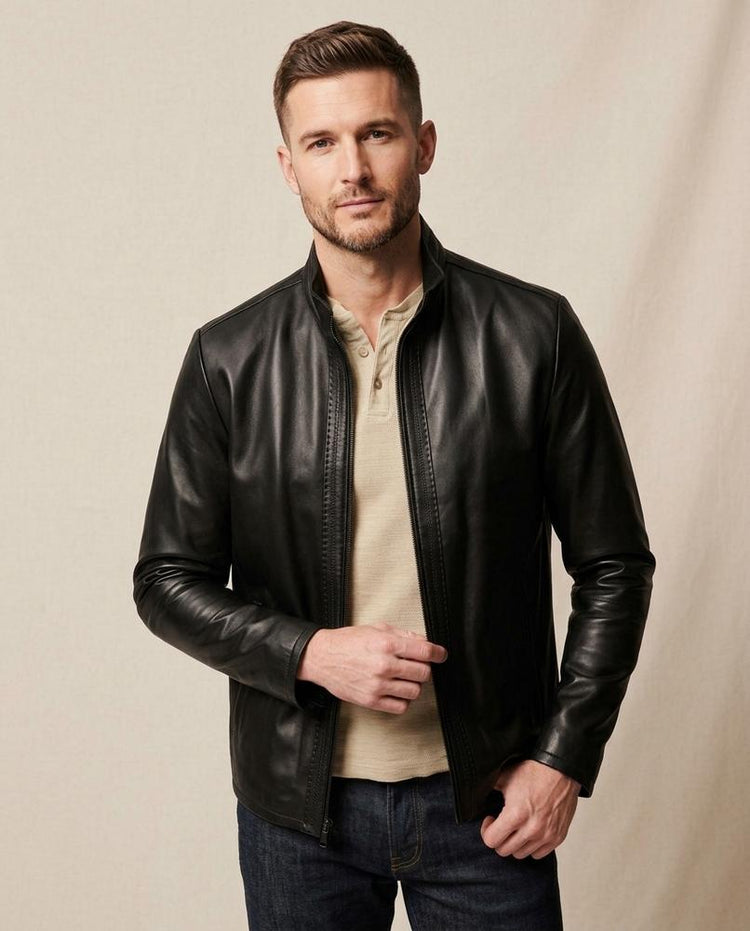 Beanland - Talin | Stehkragen Leder Jacke Herren
