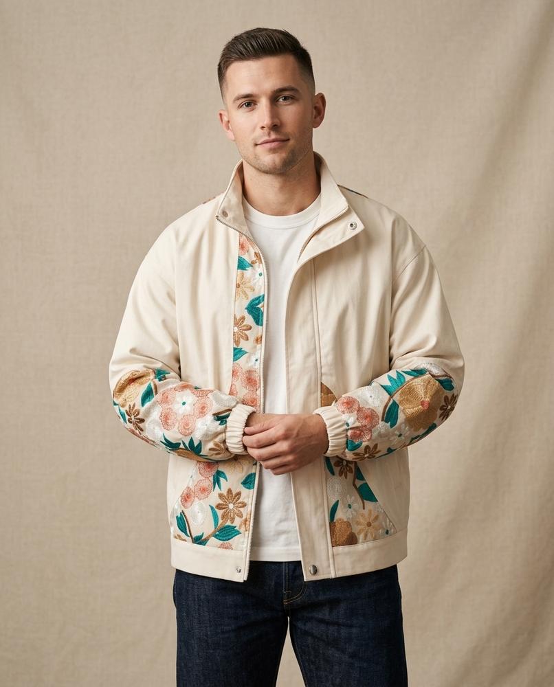 Lands Mode - Varal | Bestickte Gepatchte Jacke Unisex