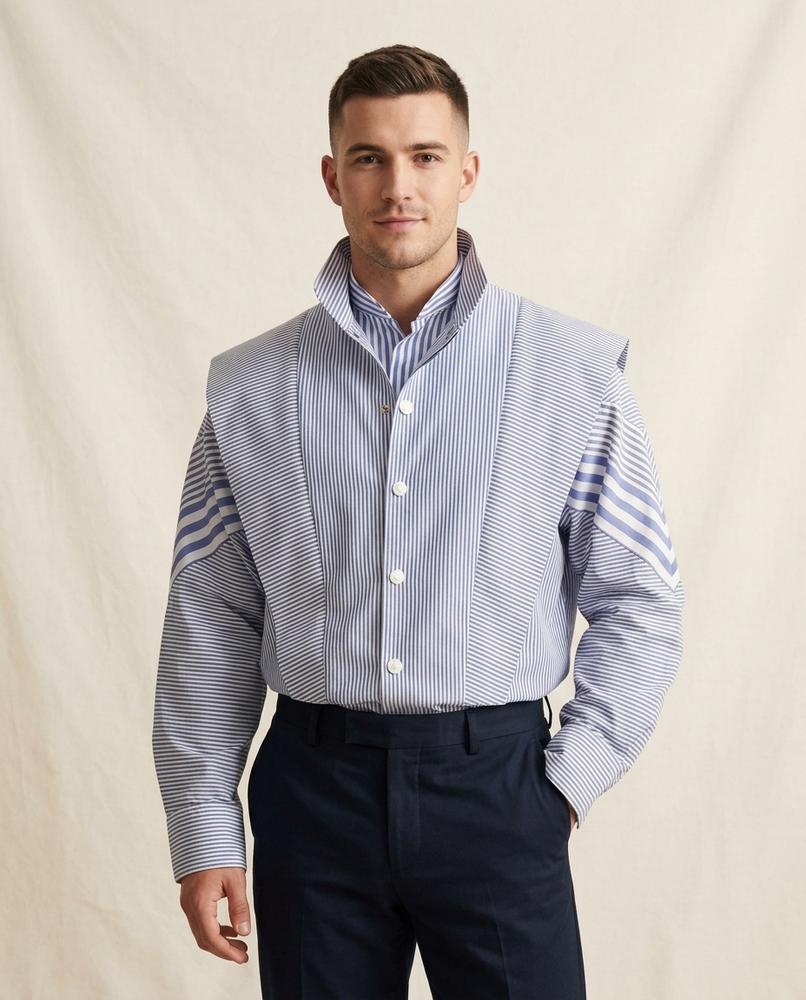 Lands Mode - Nokar | Gestreifte Strukturierte Jacke Herren
