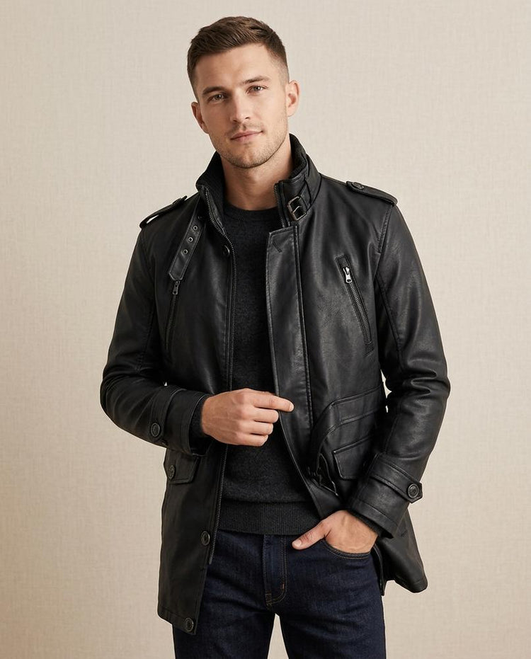 Beanland - Rolen | Gefütterte Taillierte Leder Jacke Herren