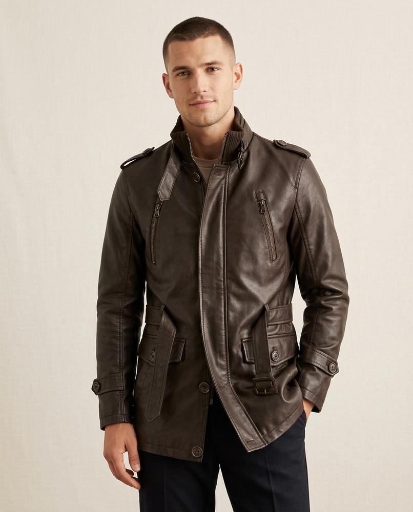 Beanland - Rolen | Gefütterte Taillierte Leder Jacke Herren