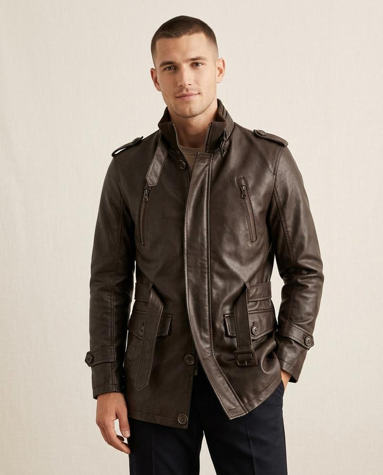 Beanland - Rolen | Gefütterte Taillierte Leder Jacke Herren