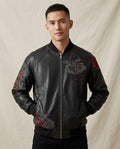Lands Mode - Vidan | Bestickte Kunstleder Jacke Herren