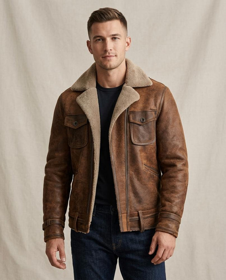 Beanland - Riser | Gefütterte Lederne Jacke Herren