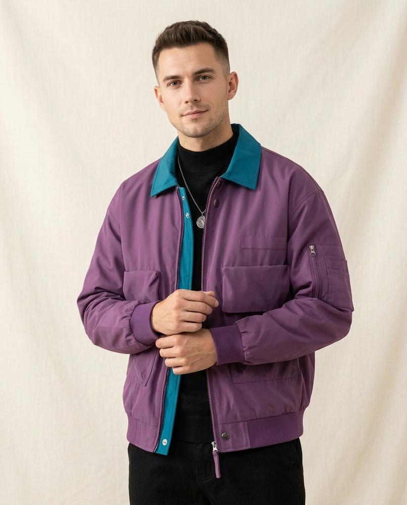 Lands Mode - Tasil | Kontrastfarben Gefüttert Jacke Herren
