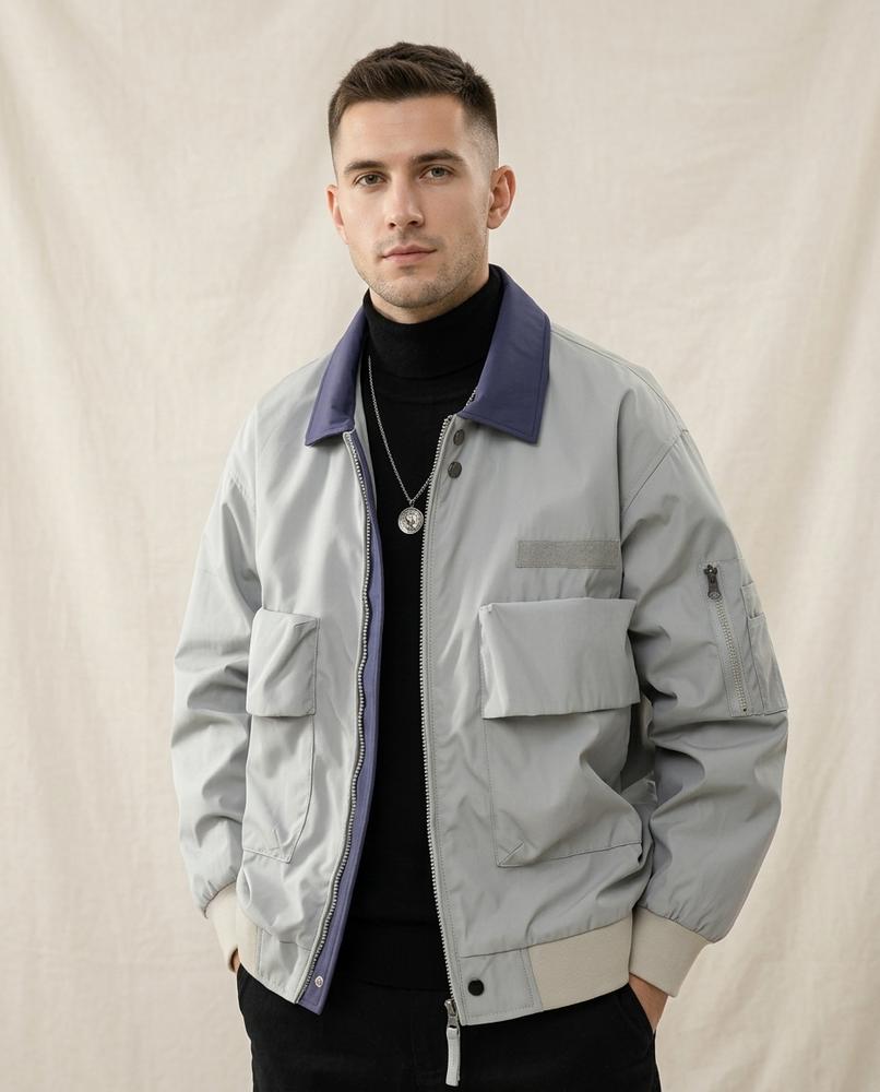 Lands Mode - Tasil | Kontrastfarben Gefüttert Jacke Herren