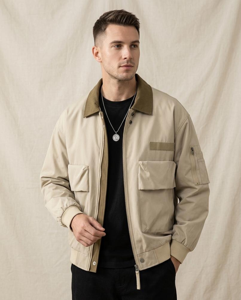 Lands Mode - Tasil | Kontrastfarben Gefüttert Jacke Herren