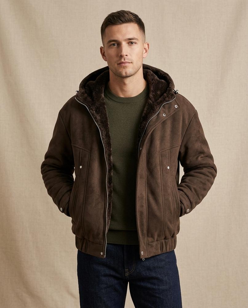Lands Mode - Nitir | Gefüttert Veloursartig Jacke Herren