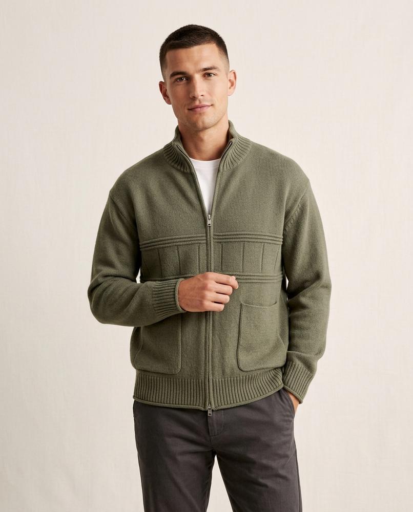 Lands Mode - Larev | Strukturiert Hochgeschlossen Strickjacke Unisex
