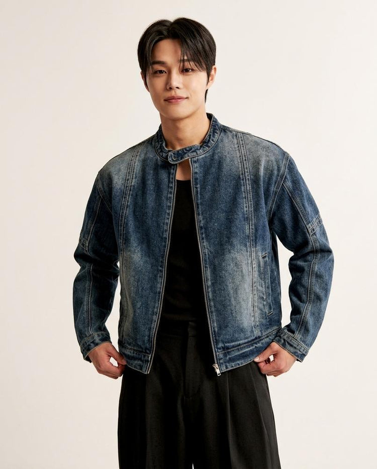 Beanland - Tasin | Reißverschluss Denim Jacke Herren