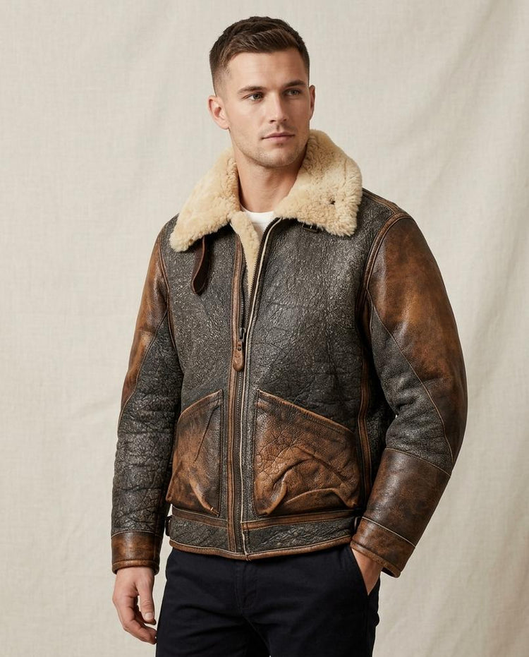Beanland - Tidan | Gefütterte Lederne Jacke Herren
