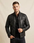 Lands Mode - Rosan | Reißverschluss Leder Jacke Herren
