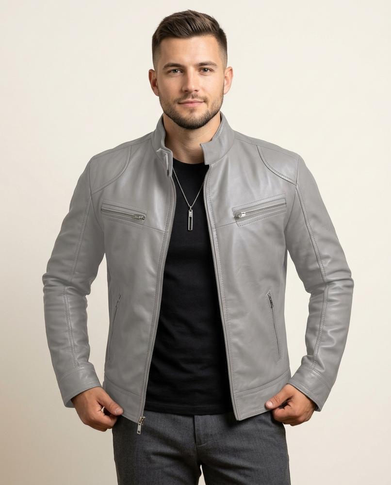 Lands Mode - Rosan | Reißverschluss Leder Jacke Herren