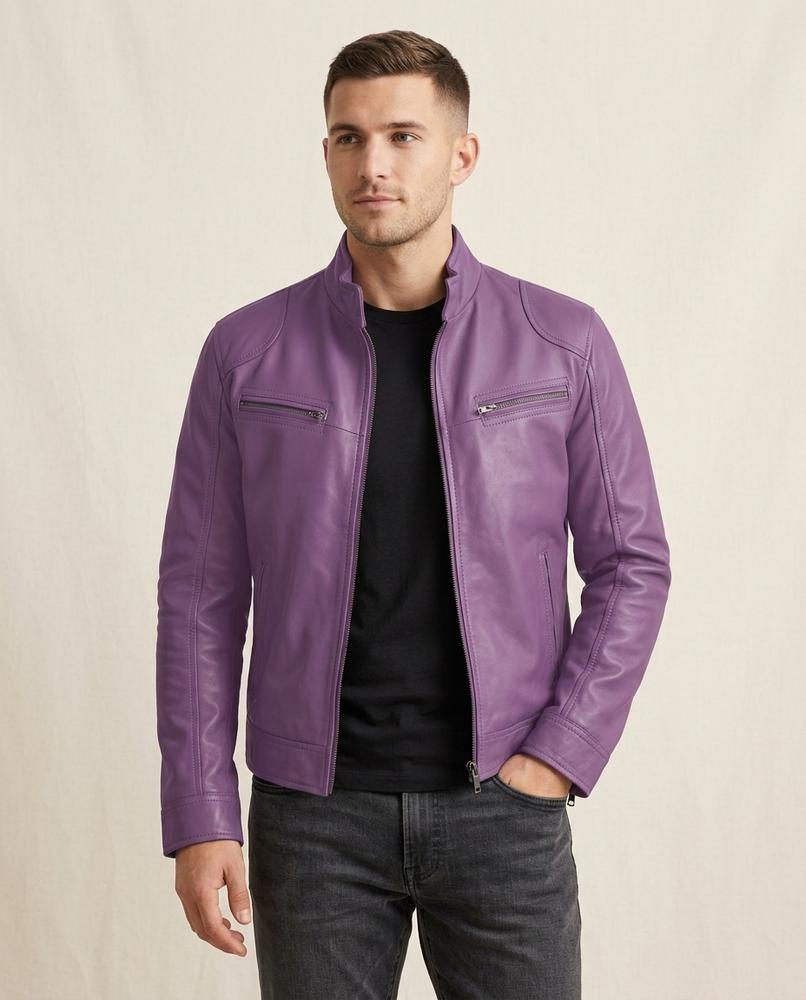 Lands Mode - Rosan | Reißverschluss Leder Jacke Herren