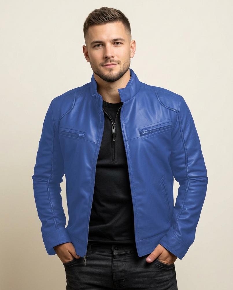 Lands Mode - Rosan | Reißverschluss Leder Jacke Herren