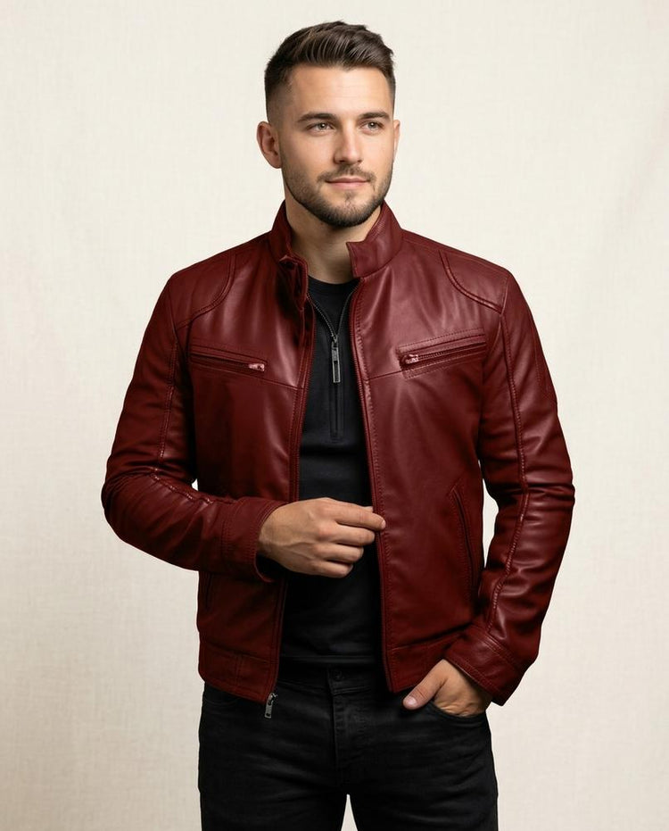 Beanland - Rosan | Reißverschluss Leder Jacke Herren