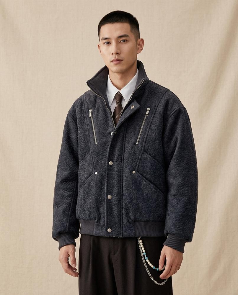 Lands Mode - Kenav | Wattierte Hochgeschlossene Jacke Herren