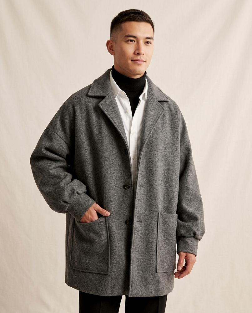 Beanland - Ranal | Gefütterter Oversize Mantel Herren