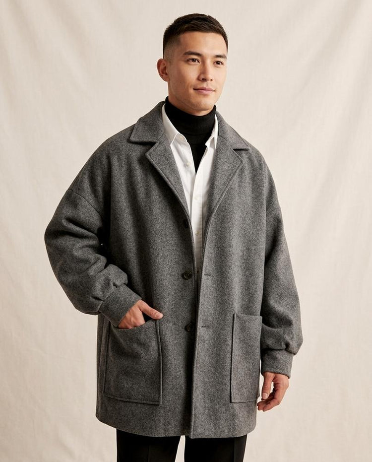 Beanland - Ranal | Gefütterter Oversize Mantel Herren